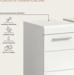 Waschtischunterschrank Scout Xonox - Weiß Hochglanz - 60x56x34 cm