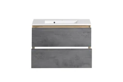 Waschtischunterschrank Varese | 80 x 47 x 56 cm | Eiche Wotan / Betondesign