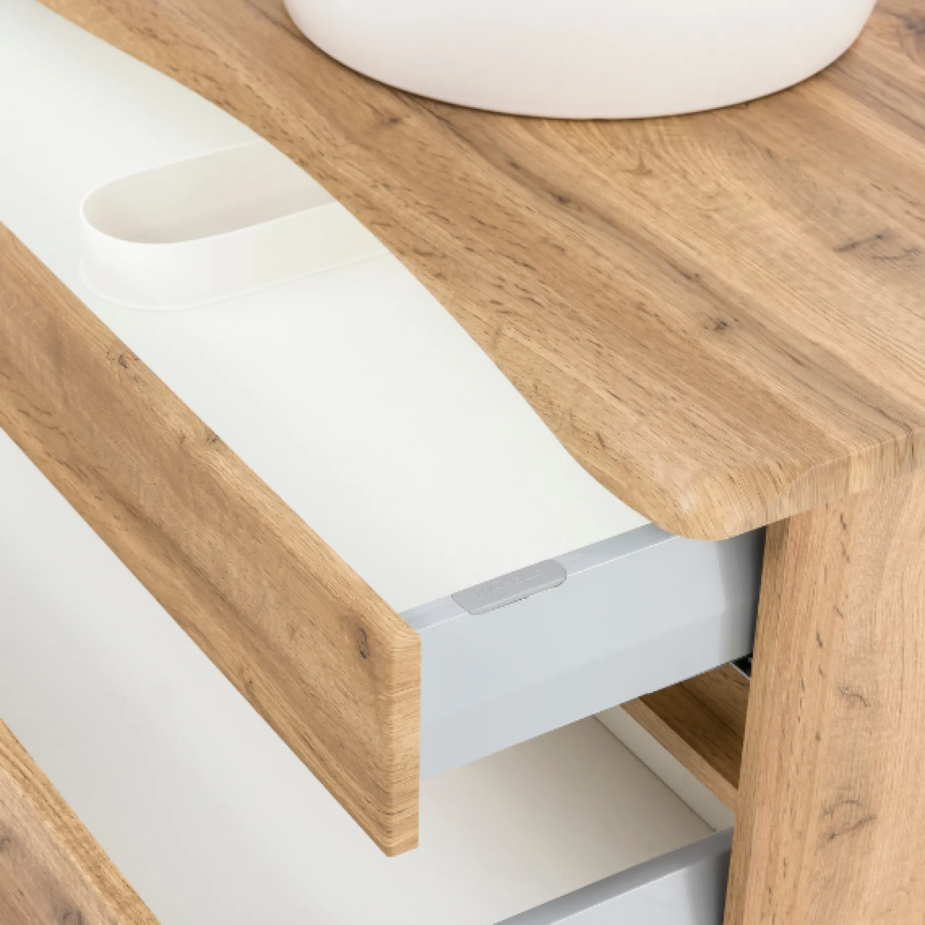 Waschtischunterschrank Vikas 61cm 2 Schubladen - Eiche
