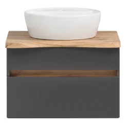 Waschtischunterschrank Vikas 61cm 2 Schubladen - anthrazit/eick