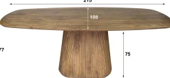 Wave Esstisch 215cm - Massiv Mango Sand