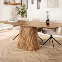 Wave Esstisch 215cm - Massiv Mango Sand