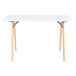 Weißer Vojens-Schreibtisch - 120x60x75 cm | MDF, Rubberwood