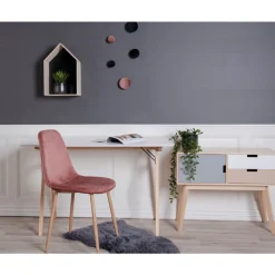 Weißer Vojens-Schreibtisch - 120x60x75 cm | MDF, Rubberwood