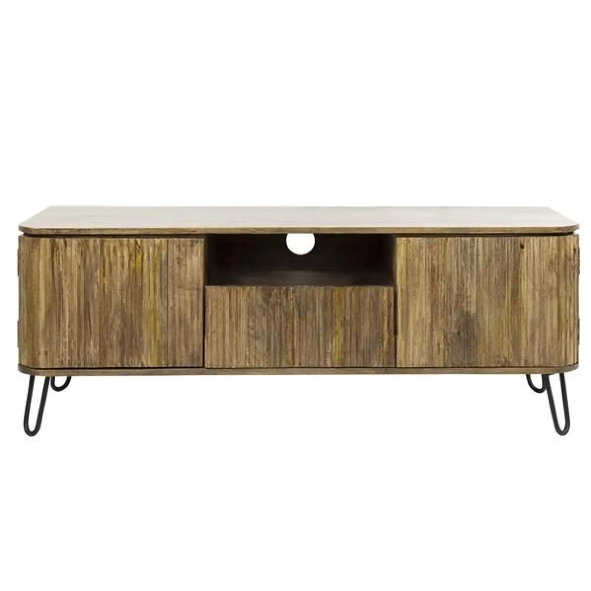 Welle TV-Schrank sandfarbenes massives Mangoholz