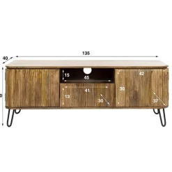 Welle TV-Schrank sandfarbenes massives Mangoholz