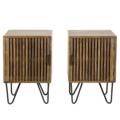 Wes Set aus 2 Nachttischen 40x30 cm - Mangoholz sand