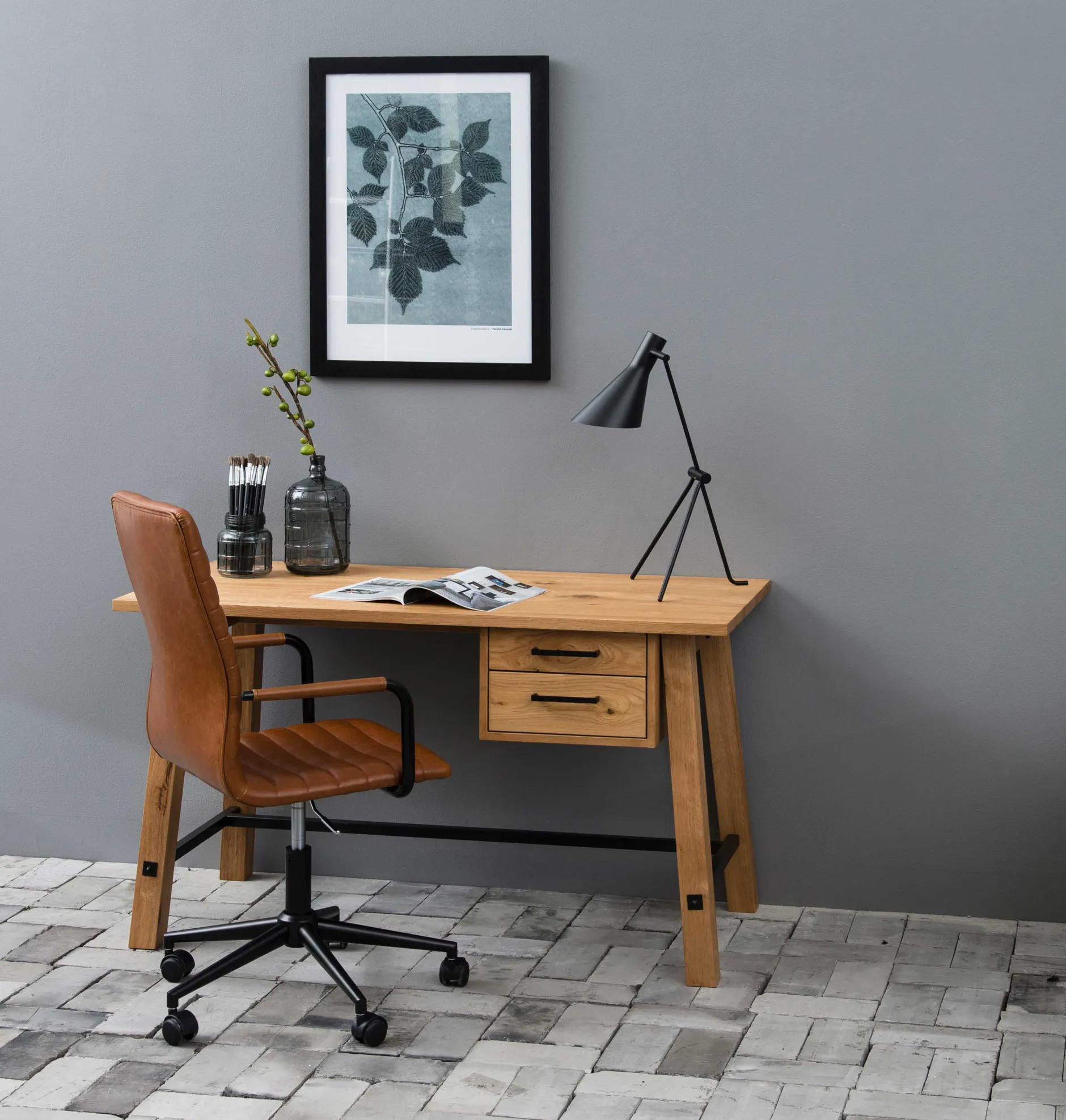 Windsor Bürostuhl - verstellbar - Kunstleder cognac