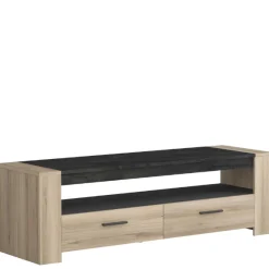 Wohnzimmer Shane-Kronberg Eiche/Sidewalk schwarz