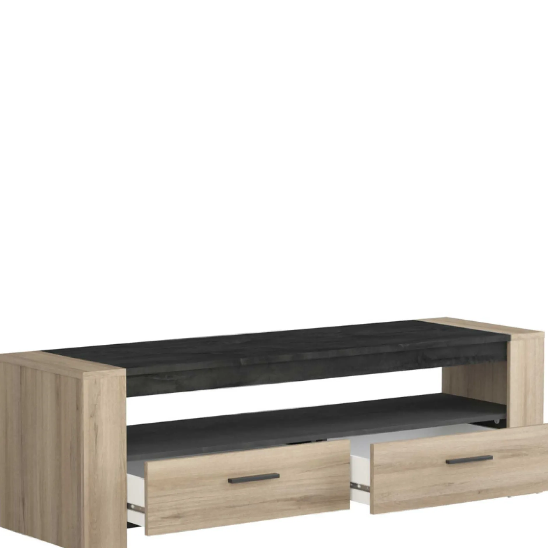 Wohnzimmer Shane-Kronberg Eiche/Sidewalk schwarz