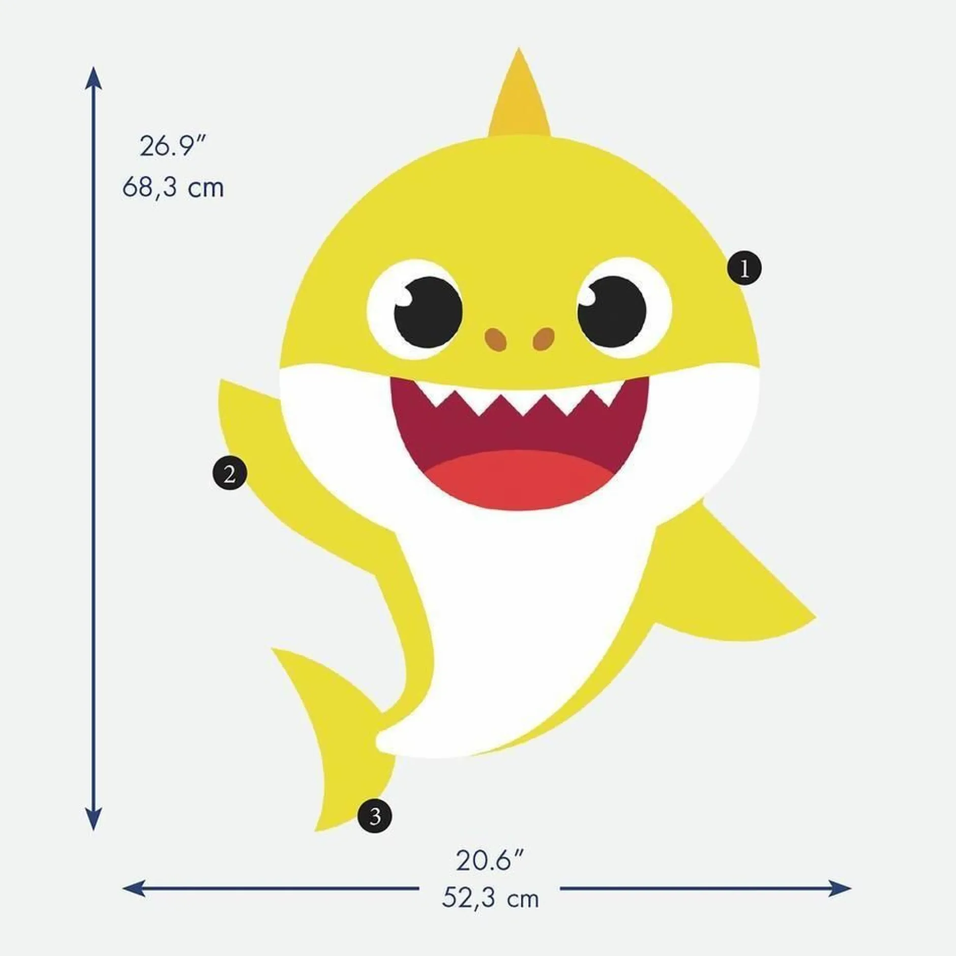 XL Wandaufkleber Baby Shark