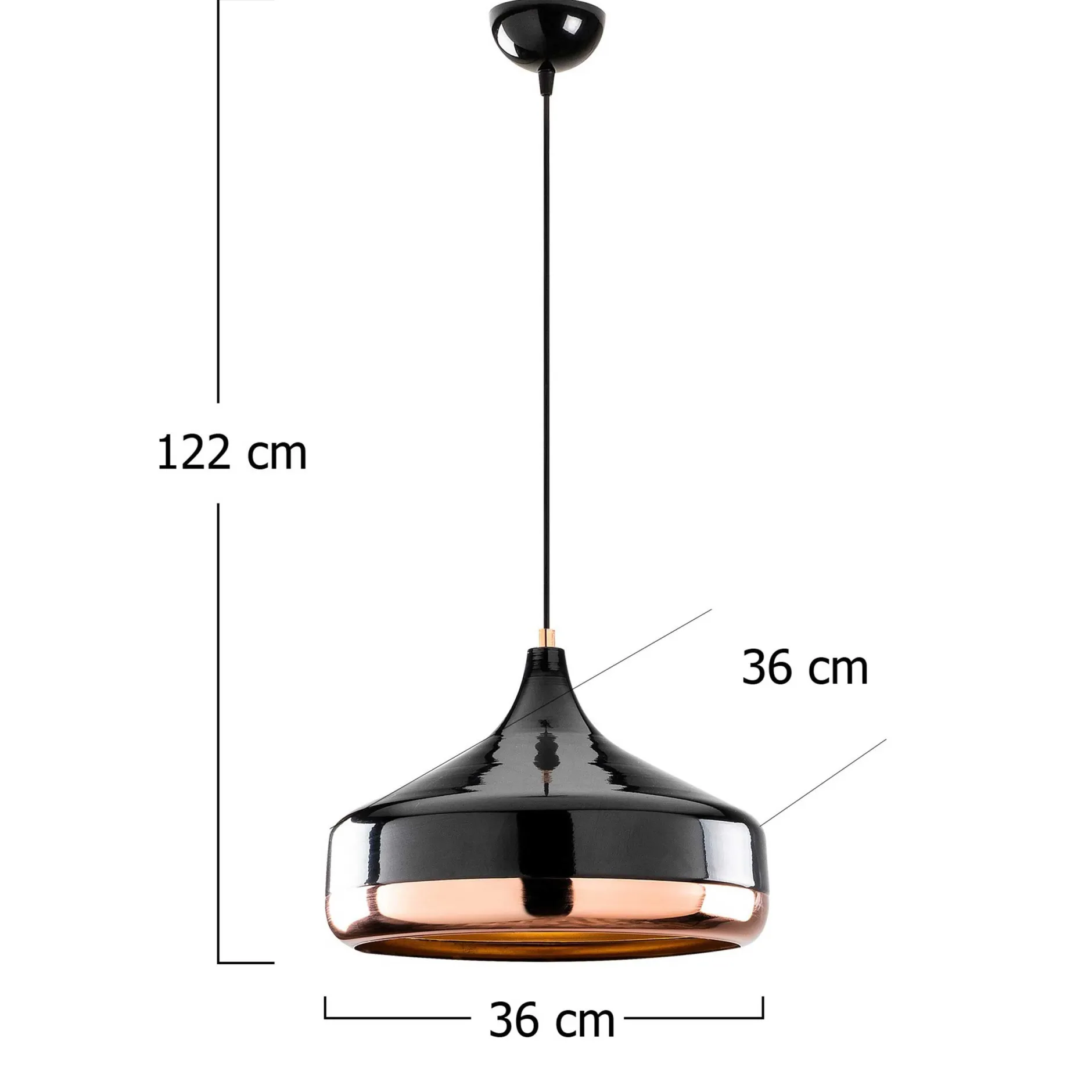 Yıldo Kronleuchter | METALLGEHÄUSE | Schwarz, Kupfer