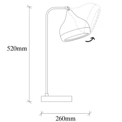 Yıldo Tischlampe | METALLGEHÄUSE | Schwarz, Kupfer