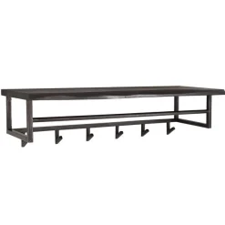 YucaRegalständer 6 Haken -schwarzes massives Akazienholz