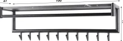Zeitgenössische Garderobe mit 10 Haken und Hutablage