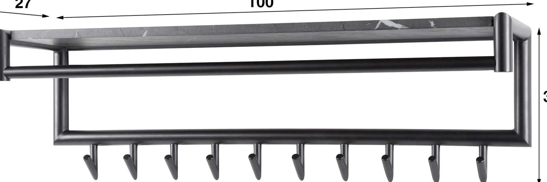 Zeitgenössische Garderobe mit 10 Haken und Hutablage
