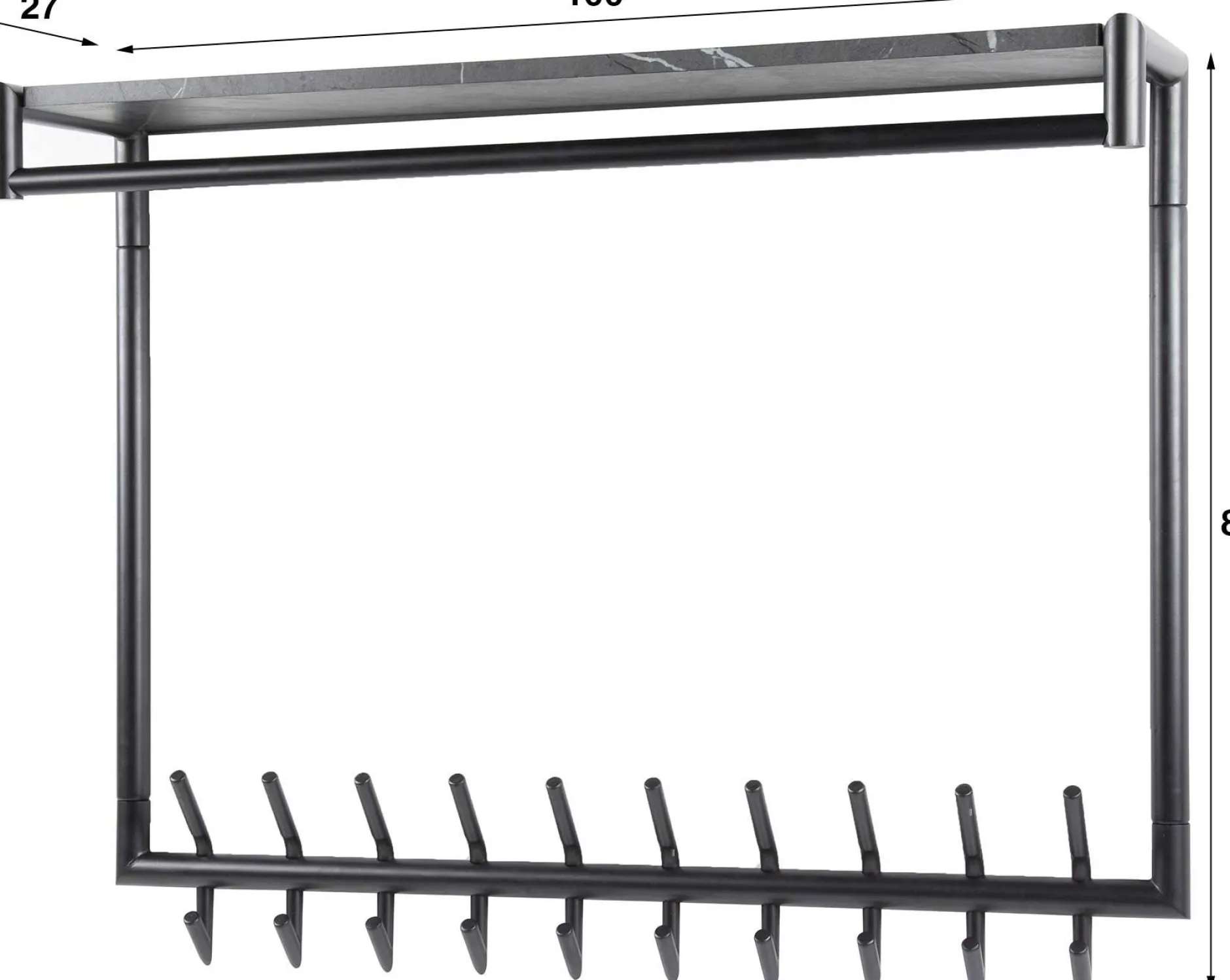 Zeitgenössische Garderobe mit 20 Haken und Hutablage