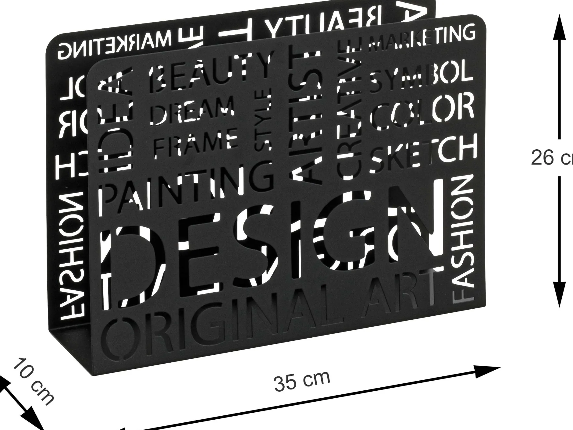 Zeitschriftenständer | 35 x 10 x 26 cm | Schwarz