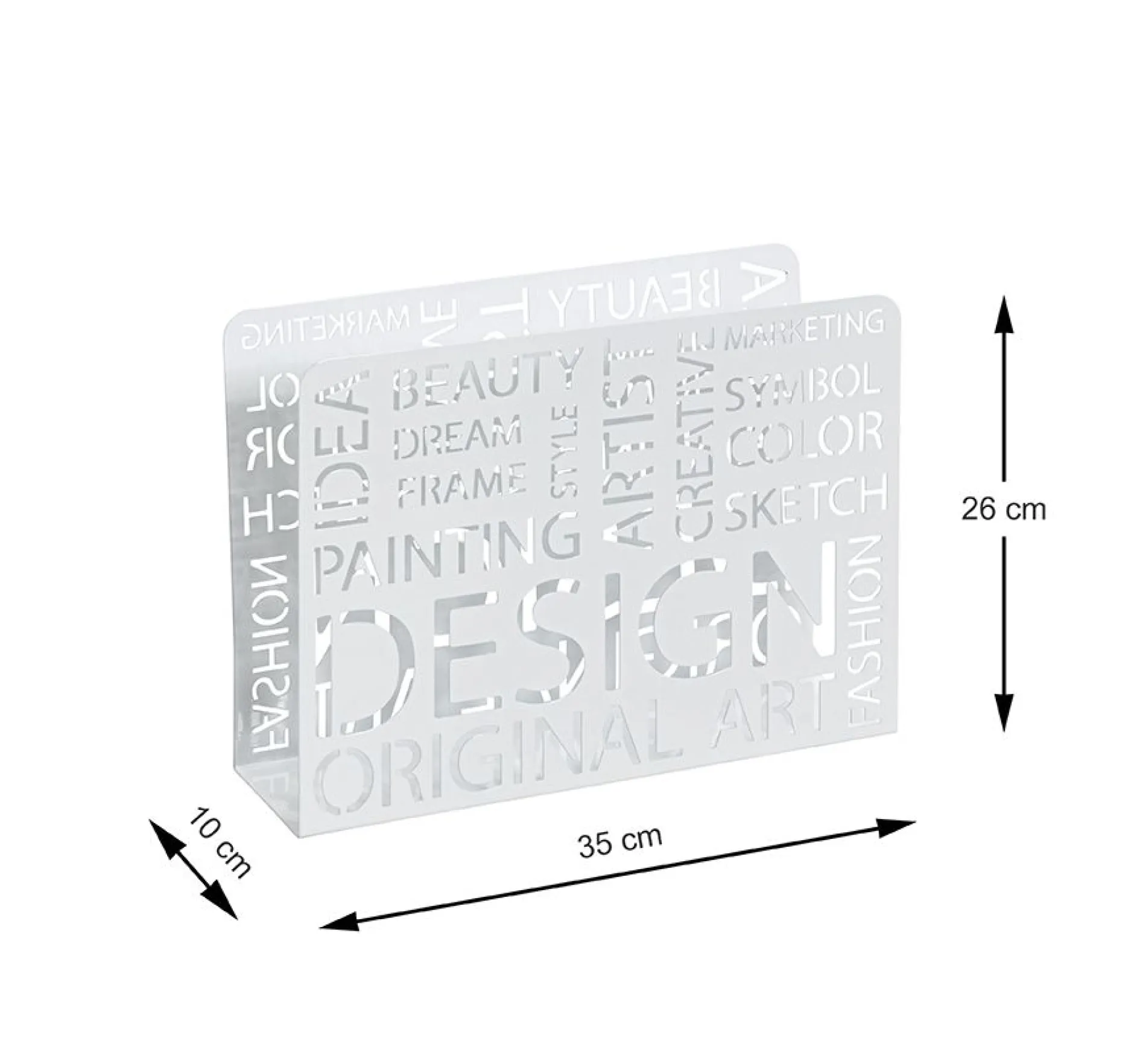 Zeitschriftenständer | 35 x 10 x 26 cm | Weiß