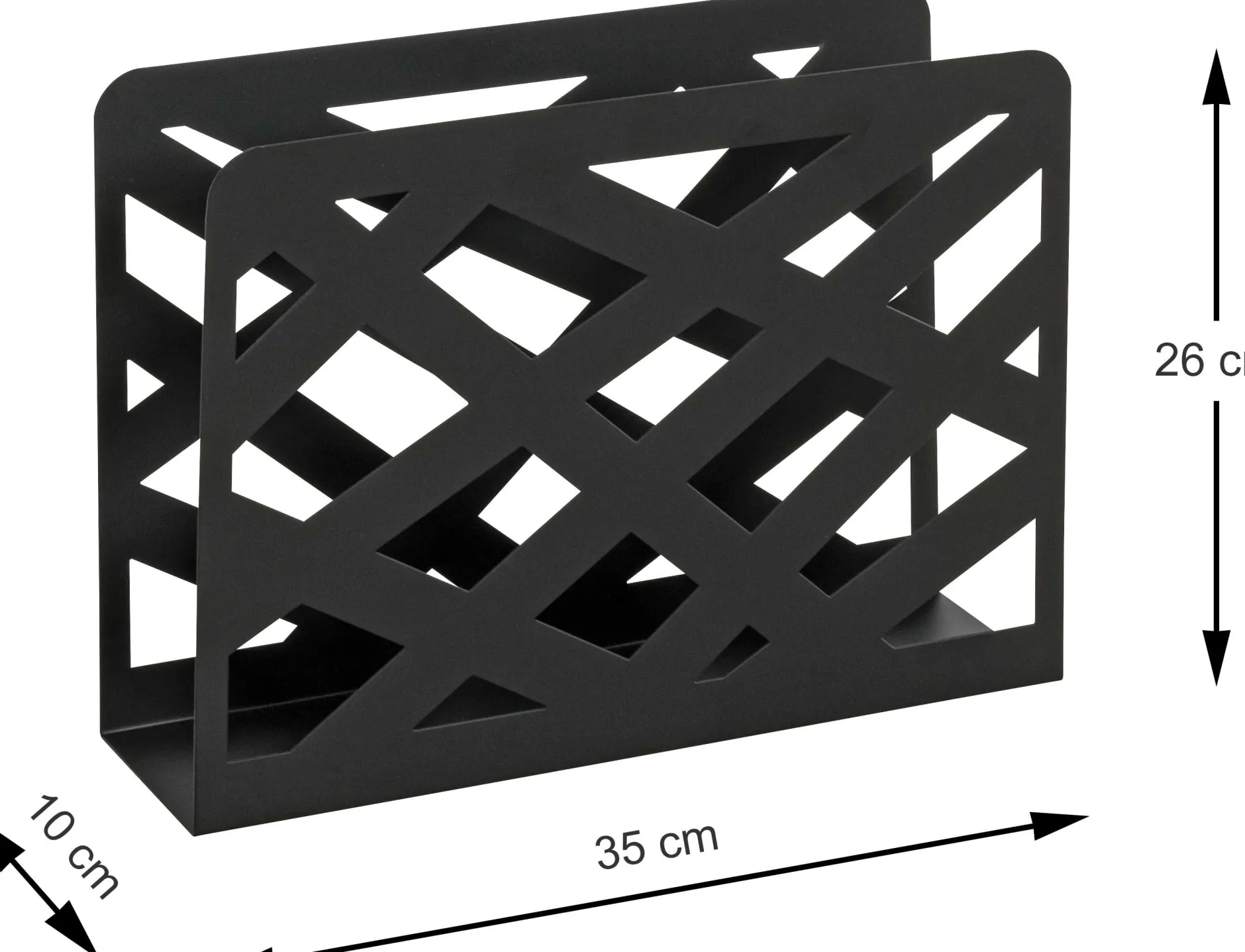 Zeitungsständer | 35 x 10 x 26 cm | Schwarz