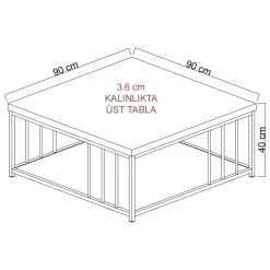 Zenn Couchtisch | 100 % MELAMIN | Weiß, Gold