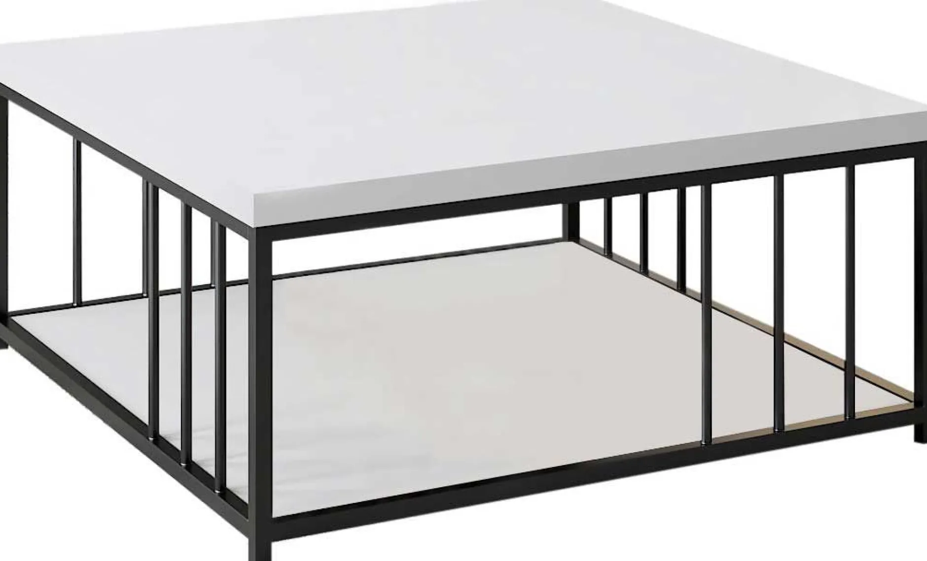 Zenn Couchtisch | 100 % MELAMIN | Weiß, Schwarz