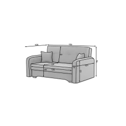 Zweisitziges Sofa mit Schlaffunktion Laina | 155 x 105 x 75 cm | Lila