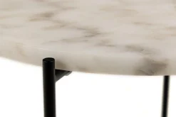 Zweite Chance Beistelltisch Avila Ø42 cm - weißer Marmor/schwarz
