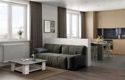 Zweite Chance Couchtisch Quadratisch 67x67 - Weiß/Beton