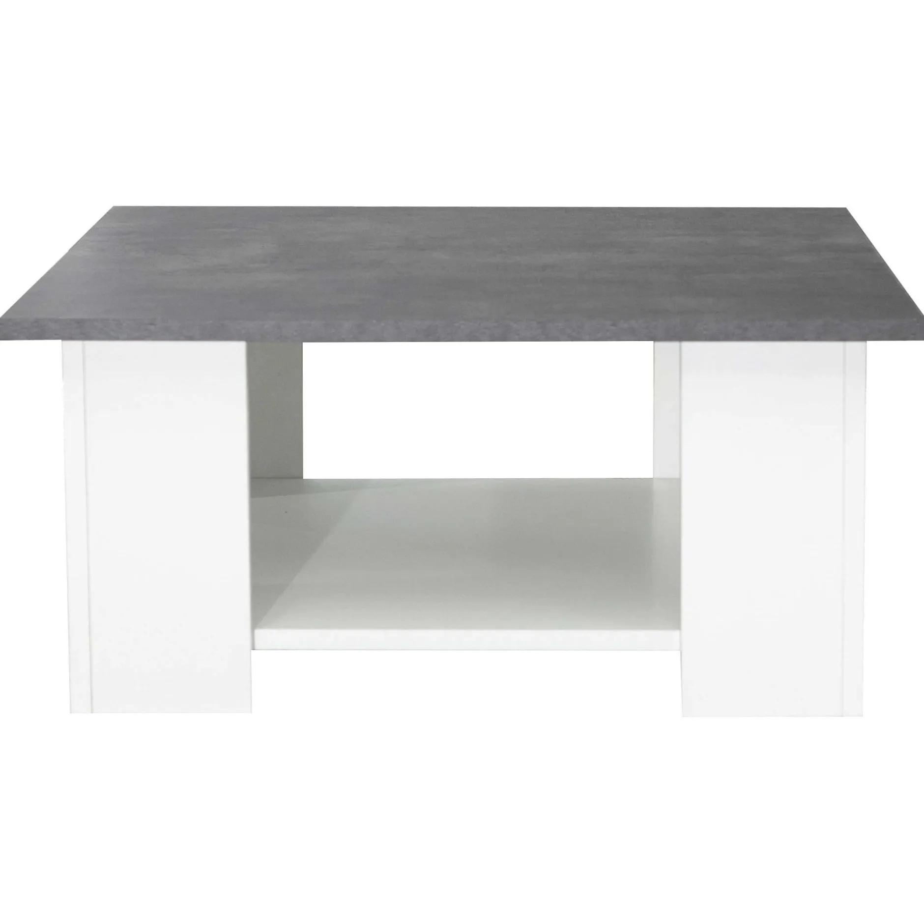 Zweite Chance Couchtisch Quadratisch 67x67 - Weiß/Beton