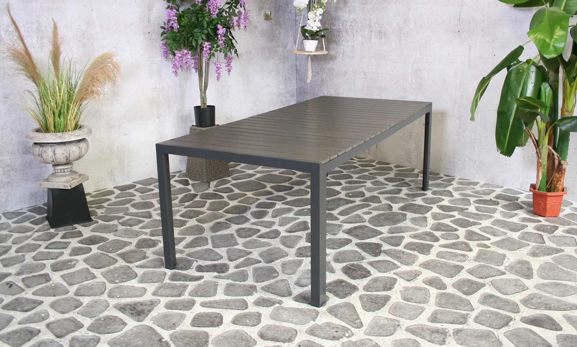 Zweite Chance Gartentisch Jersey 220x100 - anthrazit
