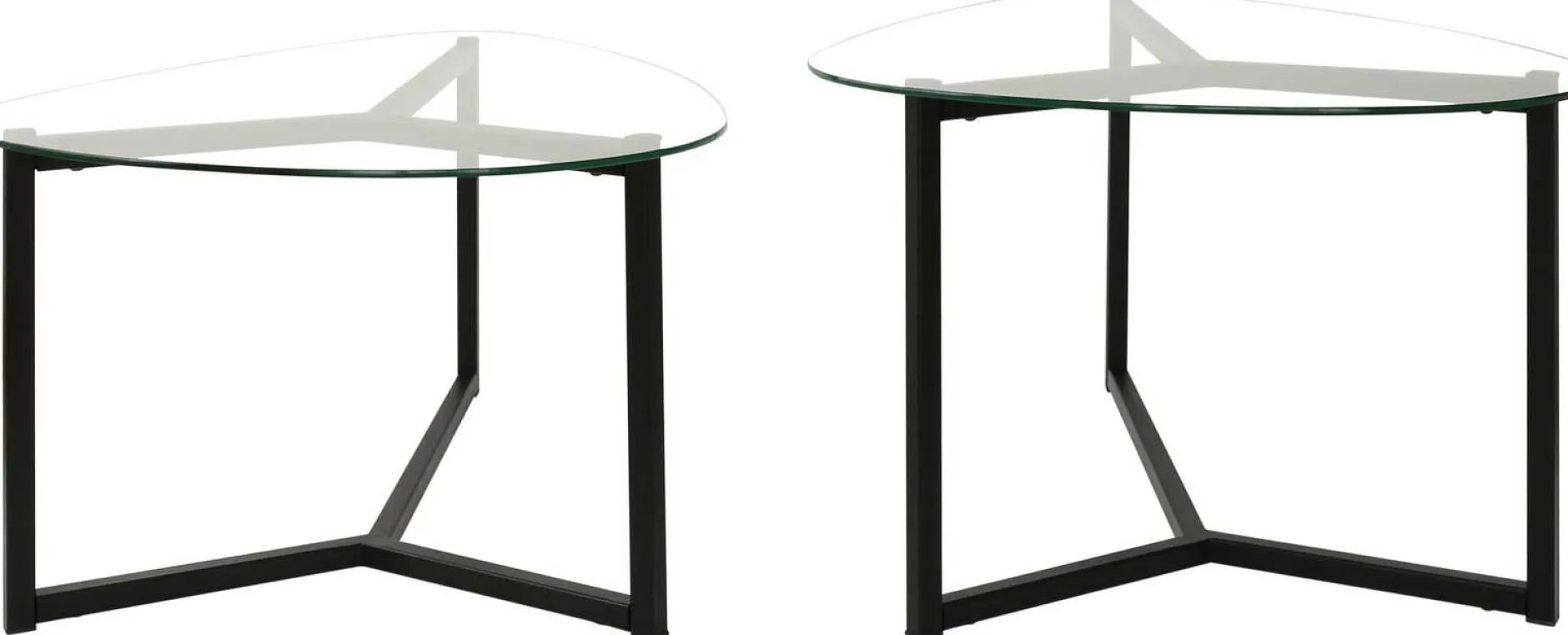 Zweite Chance Locelso Couchtisch-Set | 100% gehärtetes Glas | 6mm Dicke | Schwarz mattiert