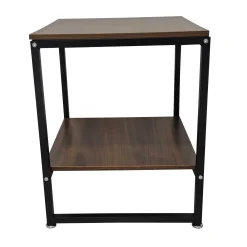 Zweite Chance Nik Beistelltisch - 40x40x50cm - schwarz/Walnuss