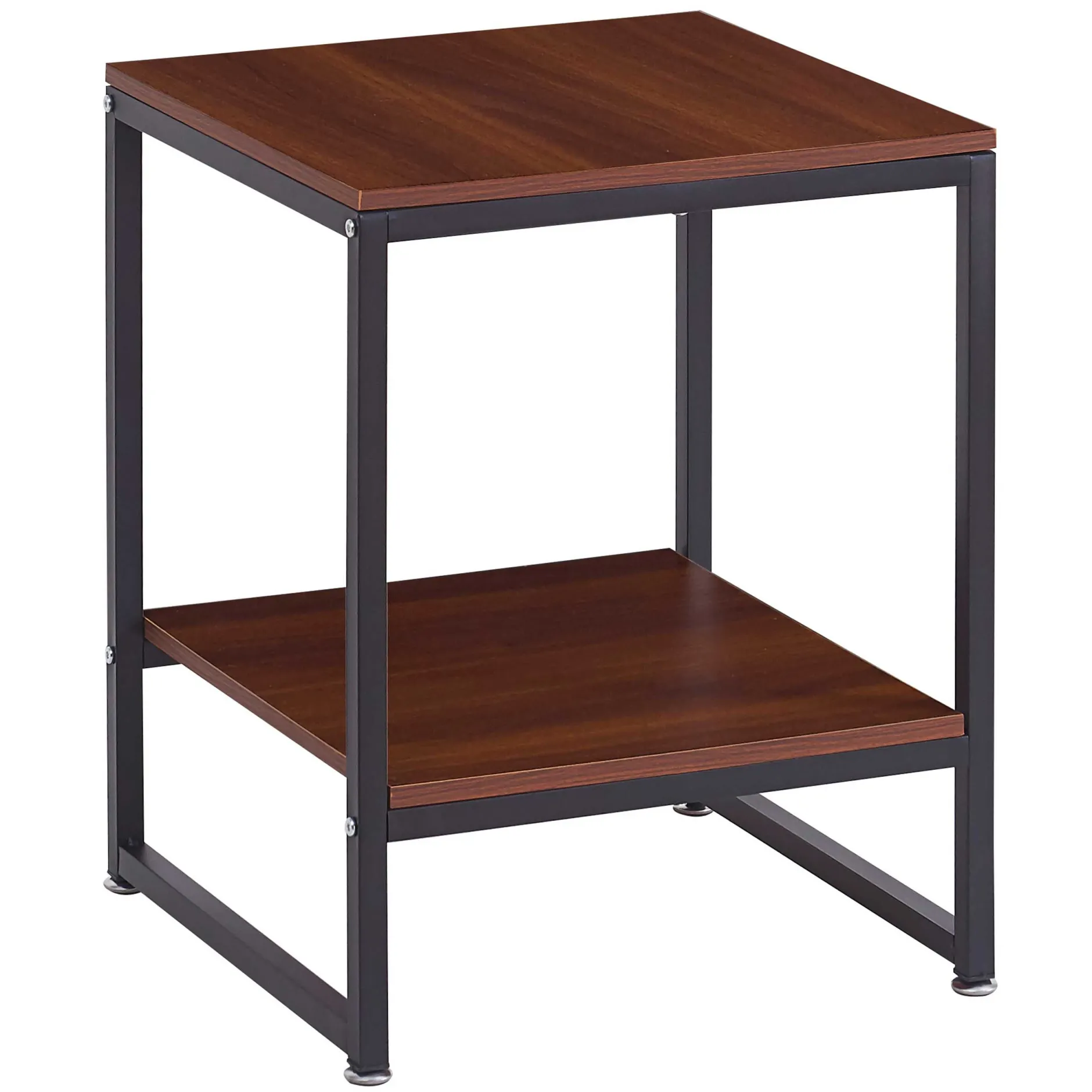 Zweite Chance Nik Beistelltisch - 40x40x50cm - schwarz/Walnuss