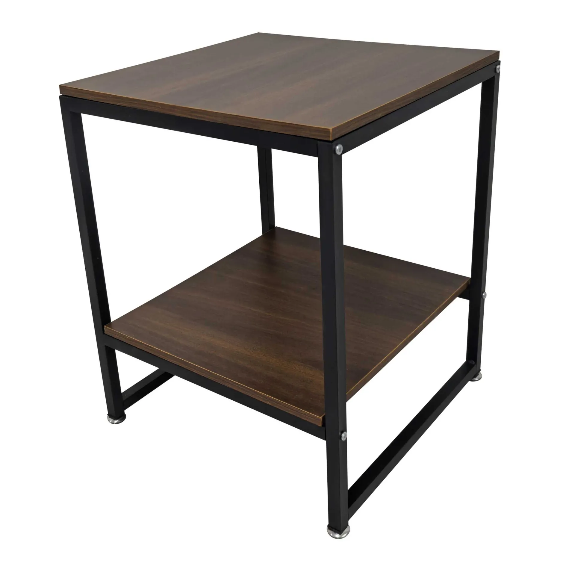 Zweite Chance Nik Beistelltisch - 40x40x50cm - schwarz/Walnuss