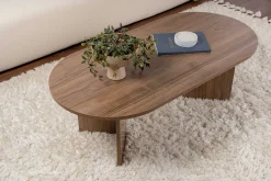 Zweite Chance Ovaler Couchtisch Sable - 119x60x40cm - Nussbaum Dekor