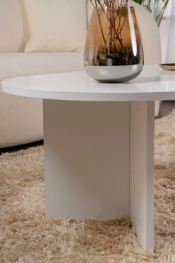 Zweite Chance Ovaler Couchtisch Sable - 119x60x40cm - weiß