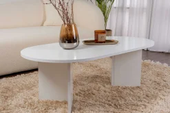 Zweite Chance Ovaler Couchtisch Sable - 119x60x40cm - weiß