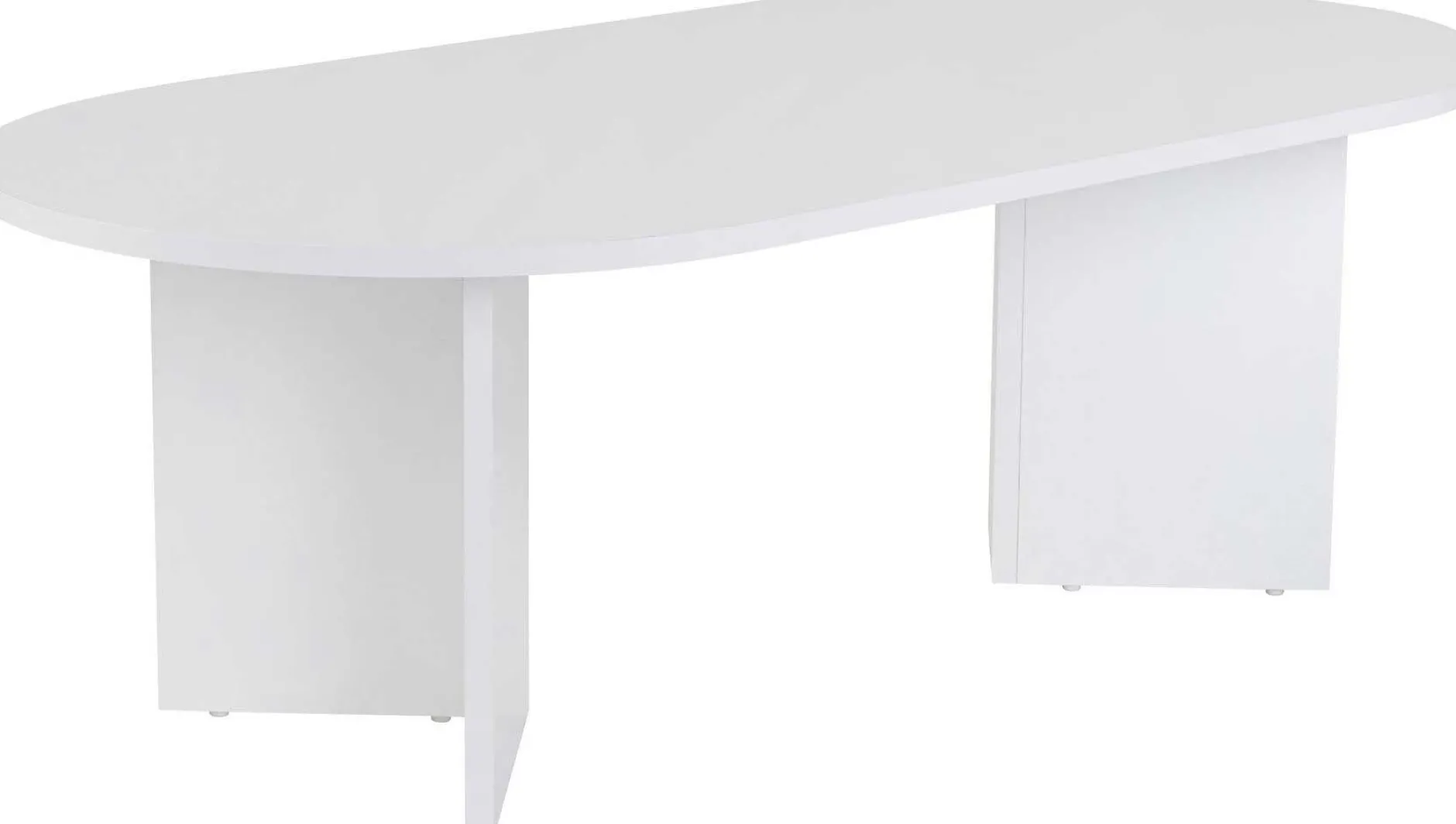 Zweite Chance Ovaler Couchtisch Sable - 119x60x40cm - weiß